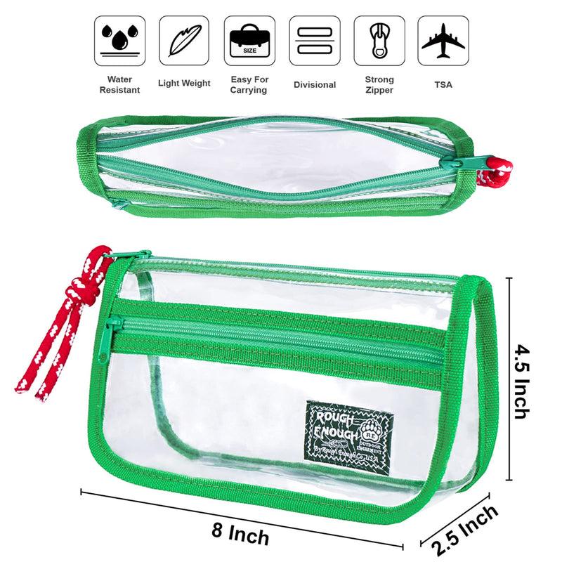 Rough Enough Clear Toiletry Bag TSA Approved Travel Makeup Bags Set