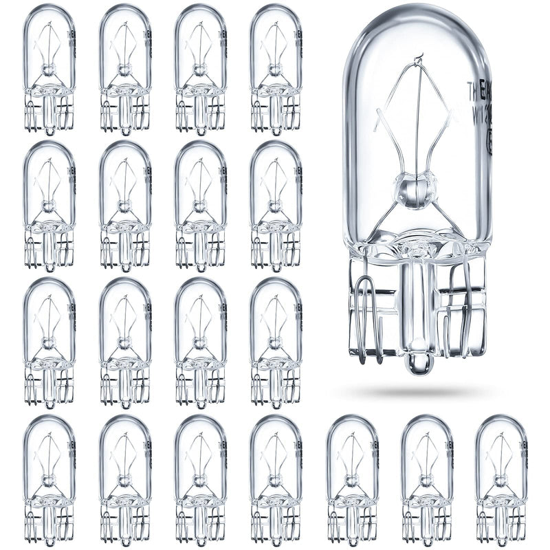 Honoson 1/4 Wedge Base 12V 5W Bulb Clear Krypton Light Bulb for Landscape, RV and Cabinet Lighting (20 Pieces) 20