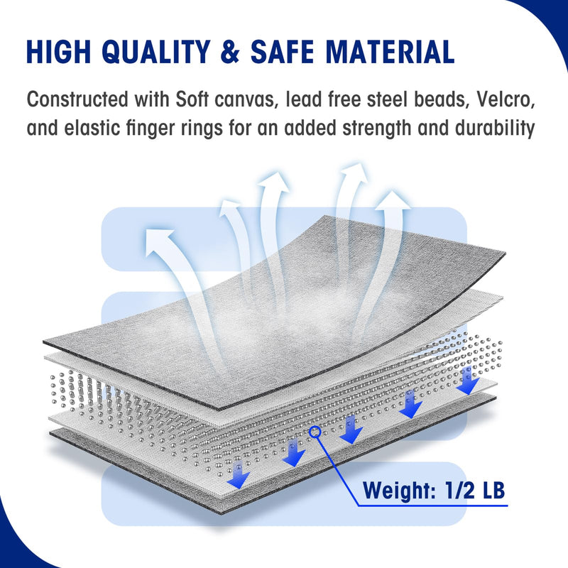 [Australia] - Zipcase Weighted Gloves for Tremors to Provide Hand Stability,Perfect Writing Weights & Hand strenthening Tool, Gray Pair 