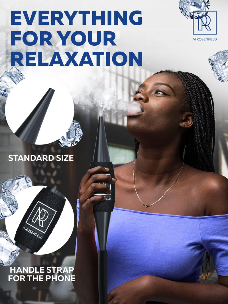 [Australia] - M. ROSENFELD Ice Bazooka Shisha Set - Shisha Mouthpiece with 2 Reinforced Ice Packs and Soft Grip Tape Improved Ice Hose Shisha Black Shisha Accessories Set Mouthpiece New Fresh Ice 
