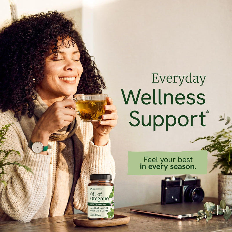 Oil of Oregano with Black Seed Oil Softgels | High Carvacrol | Wellness Support with Traditional Herbal Botanical Blend & Garlic Extract | Third-Party Tested & Non-GMO | 120 Oregano Oil Capsules