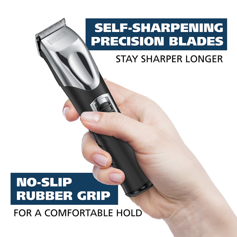 [Australia] - Wahl USA Rechargeable Lithium Ion All in One Beard Trimmer for Men with Detail and Ear & Nose Hair Trimmer Attachment – Model 9854-600B 