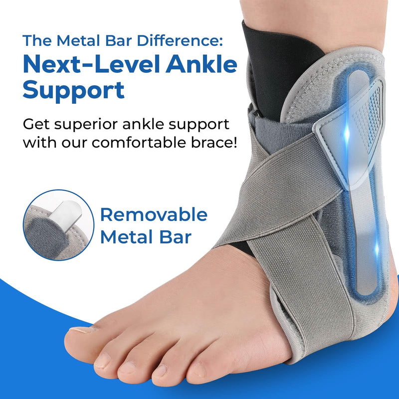 Adjustable Ankle Brace for Men & Women – Support for Sprained Ankle, Mild Sprains, Achilles & Sports | Lightweight Ankle Stabilizer for Injury Recovery & Active Lifestyles One Size（Pack of 1）