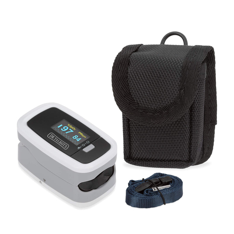 [Australia] - Dr. Talbot's Pulse Oximeter with Lanyard and Travel Pouch, White And Gray 
