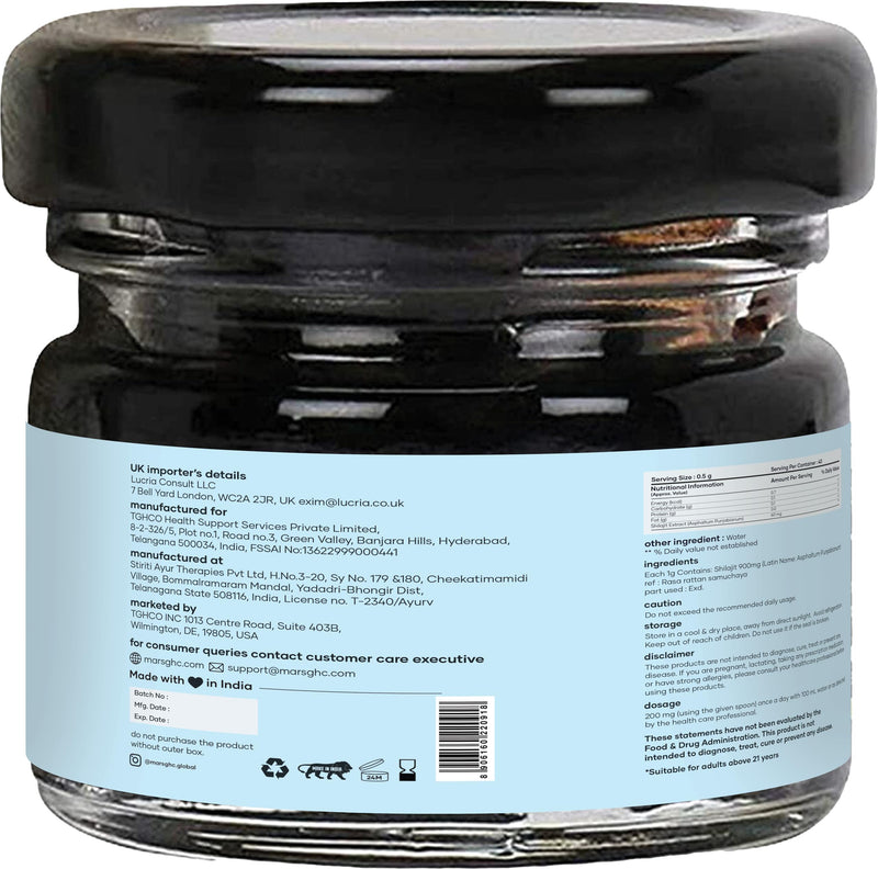 Mars by GHC Performance Combo | Surge Max 60 Capsules and Shilajit Resin 15g | Strength, Stamina & Vitality with Fulvic Acid | Pack of 1