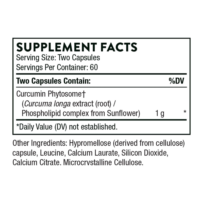 [Australia] - THORNE Curcumin Phytosome 1000 mg (Meriva) - Clinically Studied, High Absorption - Supports Health in Joints, Muscles, GI Tract, Liver, and Brain - 120 Capsules - 60 Servings 120 Count (Pack of 1) 