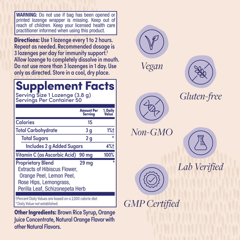 ZAND Immunity Orange C Vitamin C Throat Lozenges 2 Pack, 50ct ea