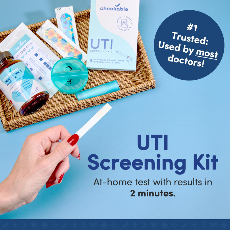 [Australia] - Checkable® Urinary Tract Infection Screening Strips (3ct) and Checkable D-Mannose UTI Supplements (60ct) Combo Pack 1 Count (Pack of 2) 