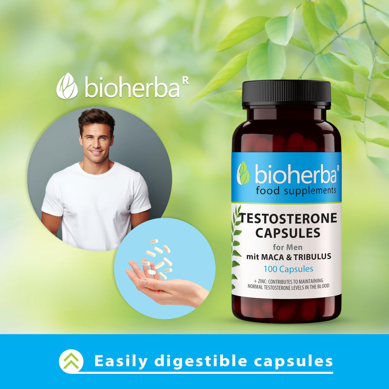 Men’s Vitality Complex – 200 Capsules by BIOHERBA | with Maca, Tribulus & Ginseng for Energy, Muscle Function & Hormonal Balance 200 pcs