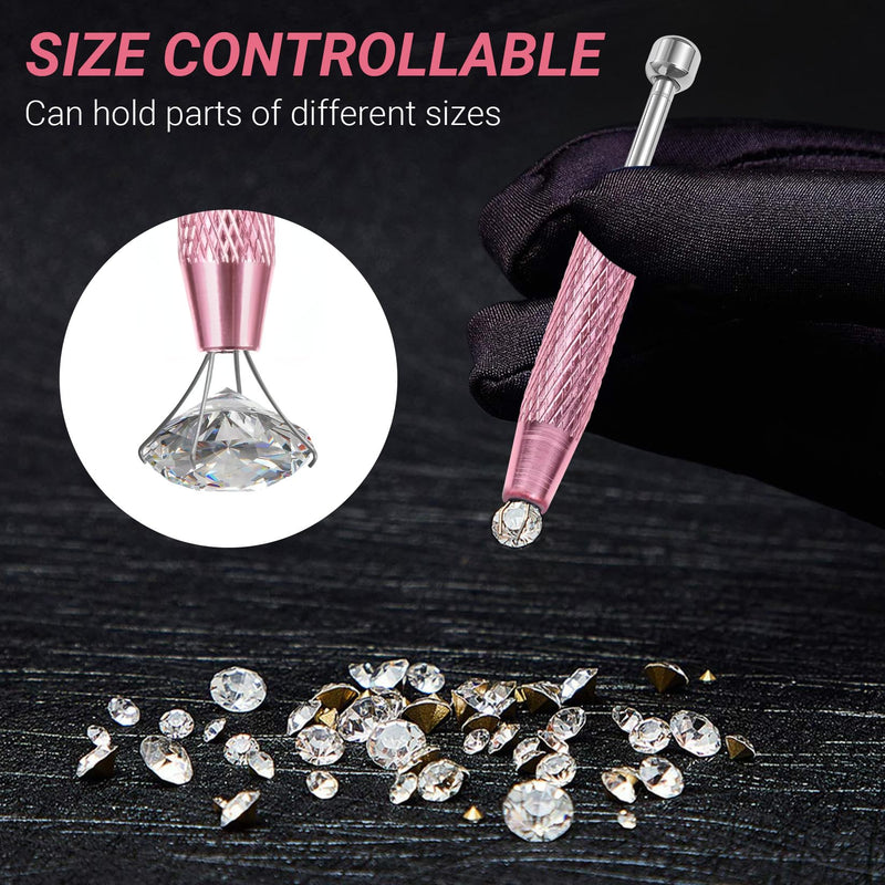 [Australia] - 2 PCS Piercing Ball Grabber Tool, 4 - Claw Stainless Steel Jeweler Pick Up Tools,Septum Ball Screw Tool for Piercing Changing/Removal/Holder,Earring Pearl Grabber for Jewelry/Electronic Components 2pcs Pink 