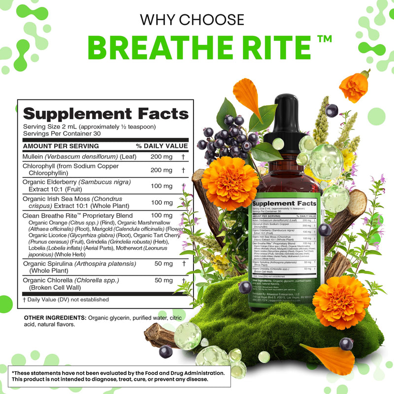 [Australia] - Clean Nutra Mullein Drops for Lungs Organic Chlorophyll Liquid Irish Sea Moss, Spirulina, Licorice, Tart Cherry Lobelia, Motherwort & Elderberry Mullein Leaf Extract Tincture Men Women Supplement 