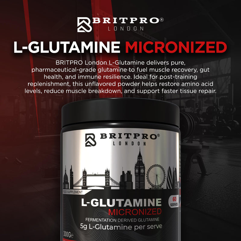 L-Glutamine, 300g - Micronised - Supports Immune System & Recovery - Supports Muscle Repair, Gut Function & Faster Tissue Repair - Post Workout Nutrition - Made in the UK