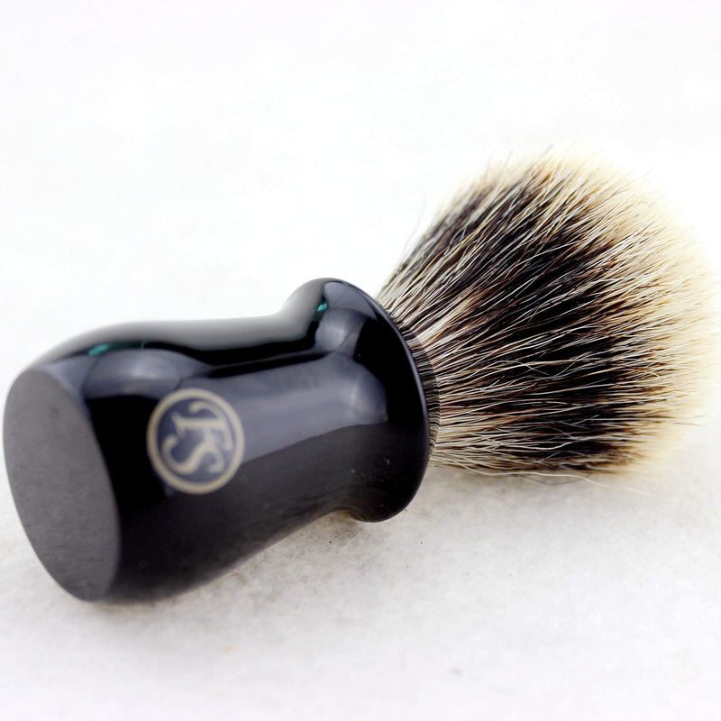 [Australia] - Frank FS shaving Brushes, 2-Band Manchurian Finest Badger Shaving Brush with Black Resin Handle for Personal and Professional Shaving,Birthday Gift (Fan Shape Knot:20 mm) 