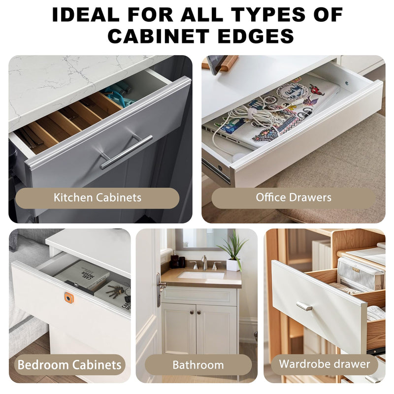 [Australia] - Cabinet Protectors for Kitchen Cabinets, Cabinet Door Protector Trash Drawer Protector Edge Guard, Plastic Slip on Protectors for Cabinets‚Äì 3/4" Thick, 18" Length 18" Length x 3/4" Thickness 4 