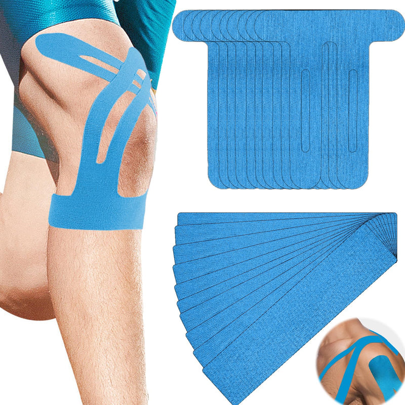 12PCS Kinesiology Tape for Knees with 10PCS Sport Tape Strips, SEILETOO Waterproof & Breathable Elastic Kinesiology Athletic Tape, Sports Support Tape Knee for Muscle Pain Relief and Joint Support