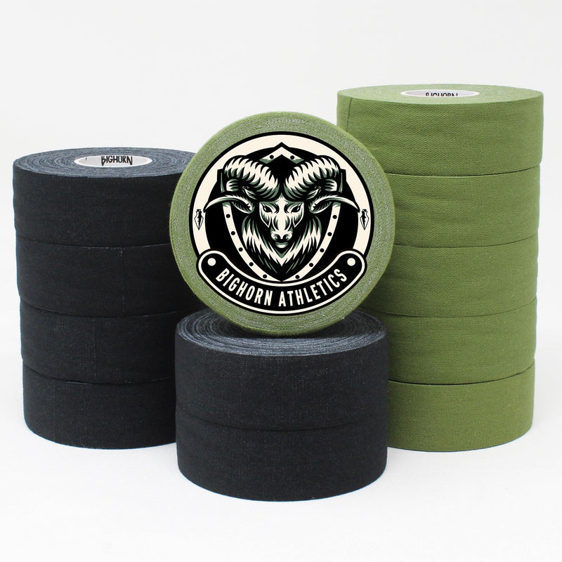 [Australia] - Bighorn Athletics Boxing & Athletic Sports Tape, Extra Sticky, 1-Inch x 45-feet, 6-Rolls (Military Green & Black) Military Green & Black 