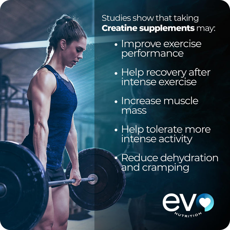 EVO NUTRITION Creatine Monohydrate Tablets 3000mg - 180 Creatine Tablets | Unflavoured Gym Supplement & Powder Alternative for Men & Women | Muscle Mass & Exercise Recovery | Vegan, Keto & Made in UK