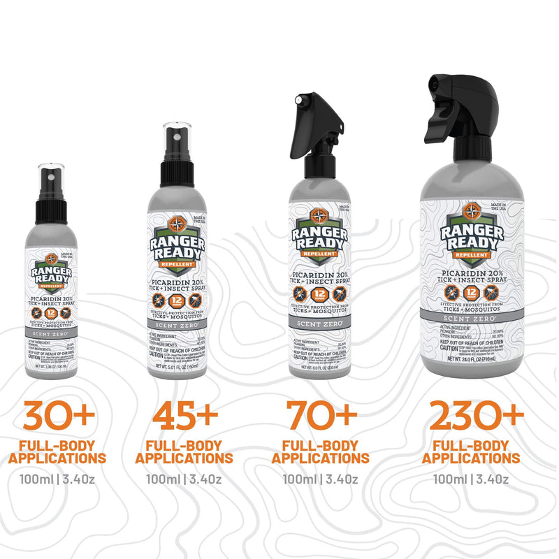 [Australia] - Ranger Ready Repellents Picaridin Insect Repellent Spray with Scent Zero - Mosquito Repellent and Tick Spray (8 oz., Pack of 1) 8 Fl Oz (Pack of 1) 