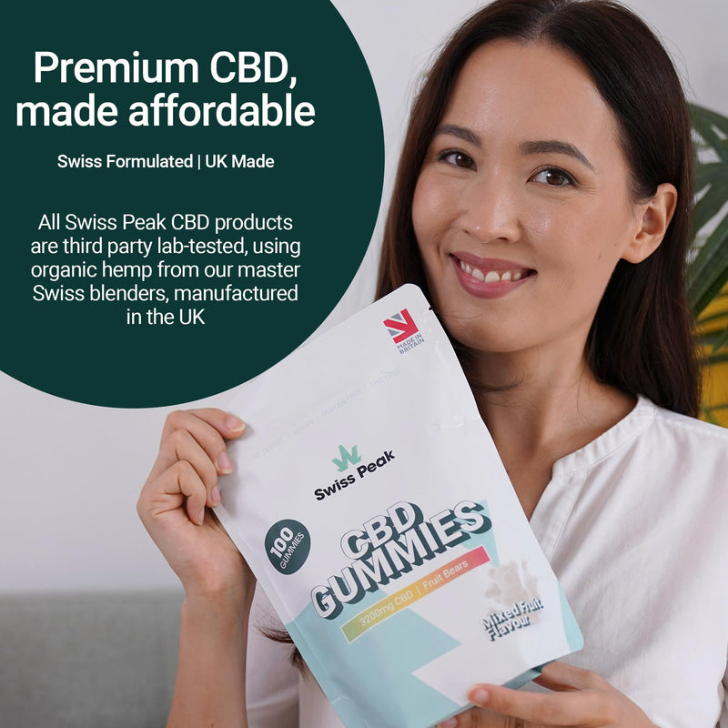 Swiss Peak CBD Gummy Bears (100 Gummies). 3200mg Total – High Strength CBD Edibles. Vegan, THC-Free, Great Taste. Best Value