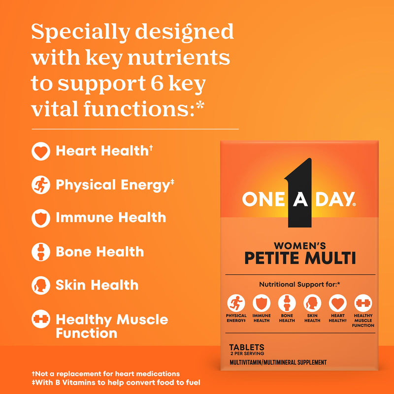 One A Day Women’s Petites Multivitamin,Supplement with Vitamin A, C, D, E and Zinc for Immune Health Support, B Vitamins, Biotin, Folate (as folic acid) & more,Tablet, 160 count 160 Count (Pack of 1)
