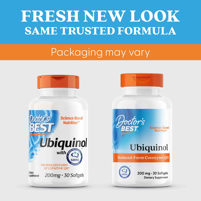Doctor's Best, Ubiquinol, with Kaneka QH Ubiquinol, 200mg, 30 Capsules, Coenzyme Q10, Highly Dosed, SOYA Free, Gluten Free, Non-GMO