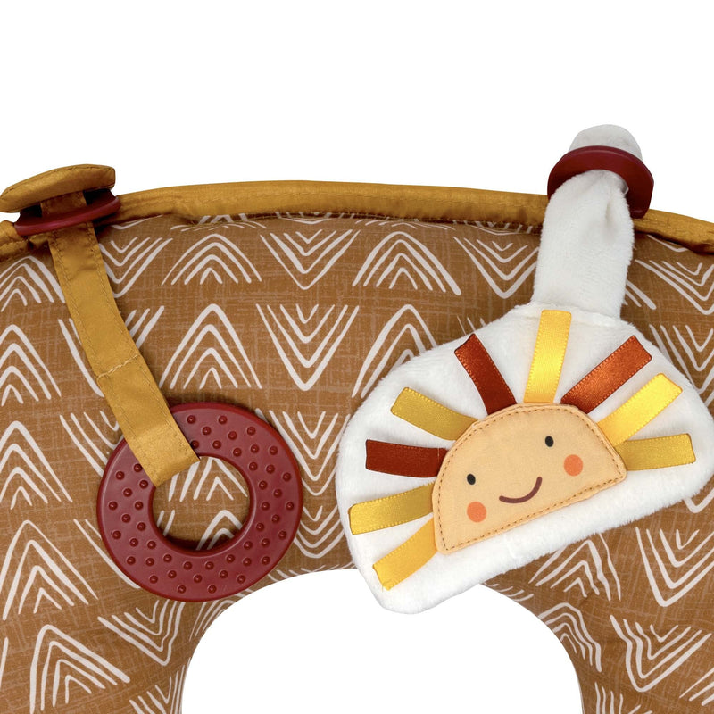 [Australia] - Boppy Tummy Time Prop, Golden Sun with Arrows with Two Removable Toys, A Smaller Size for Comfortable Tummy Time, Attached Toys Encourage Neck and Shoulder Strength Building 