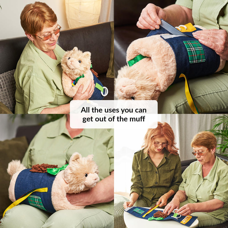 [Australia] - Fidget muff and haptic dementia blanket for adults and seniors with Alzheimer's | Twiddle Muff Toy and Blanket for Patients with Dementia | Nestel pillow and nestel blanket as an activity for people with dementia 