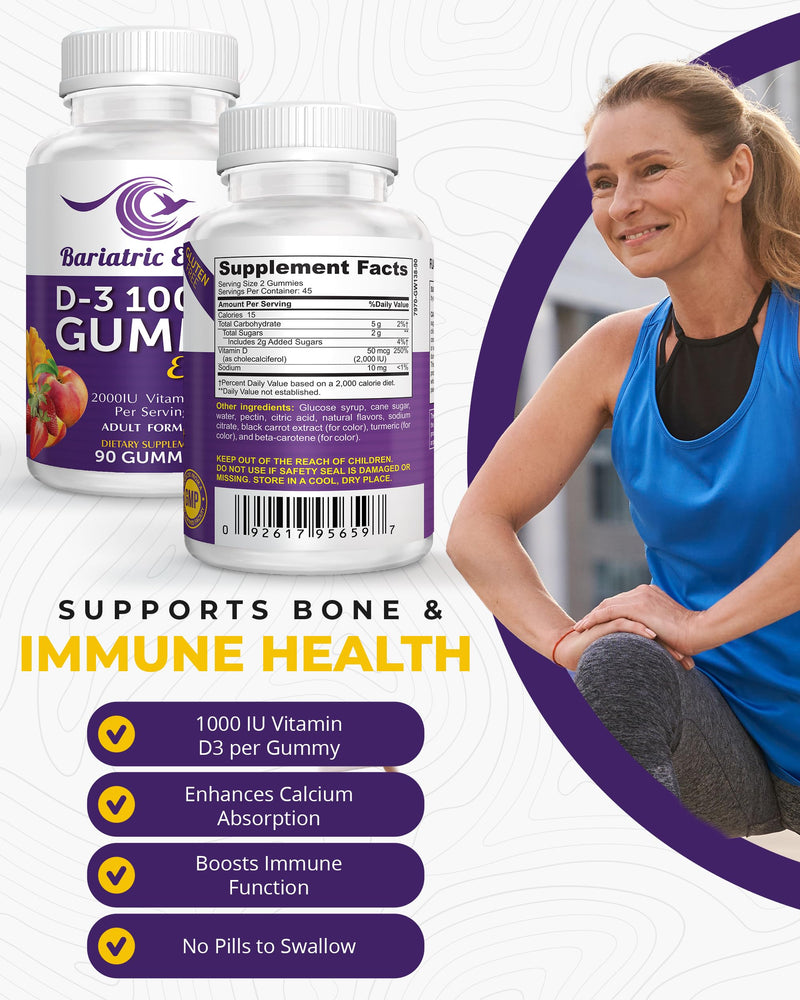 Bariatric Expert D3 Vitamin – Fast-Melting Dietary Supplement for Adults Post Bariatric Surgery, 90 Count