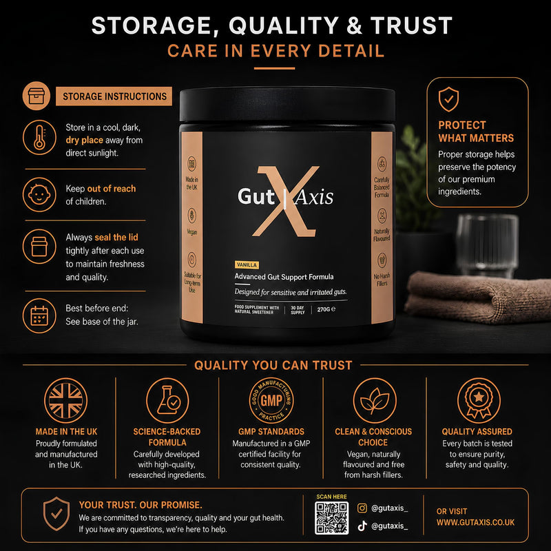 Advanced Gut Repair Formula 270g Vanilla | 5g L-Glutamine, Marshmallow Root, DGL, Aloe Vera & Zinc | Advanced Gut Support with 4 Billion CFU Probiotic | Vegan & Halal