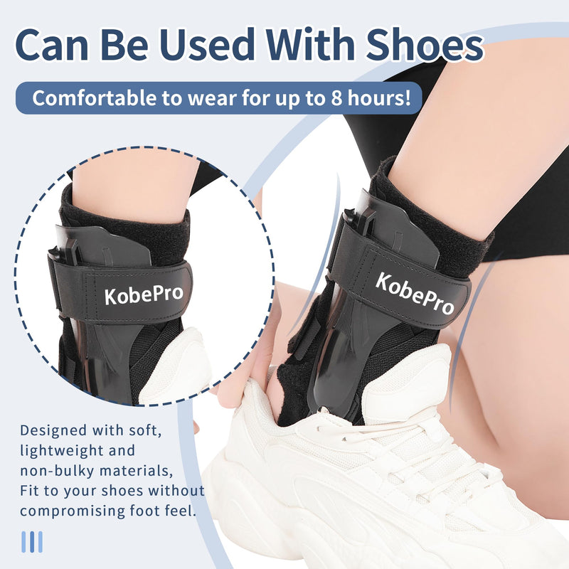[Australia] - Ankle Brace with Side Stabilizers - Adjustable Ankle Support Sprained Ankle Brace for Ankle Sprained, Achilles Tendon, Plantar Fasciitis, Injury Recovery, Ankles Support for Running, Basketball, Football (Black, Large) Black 