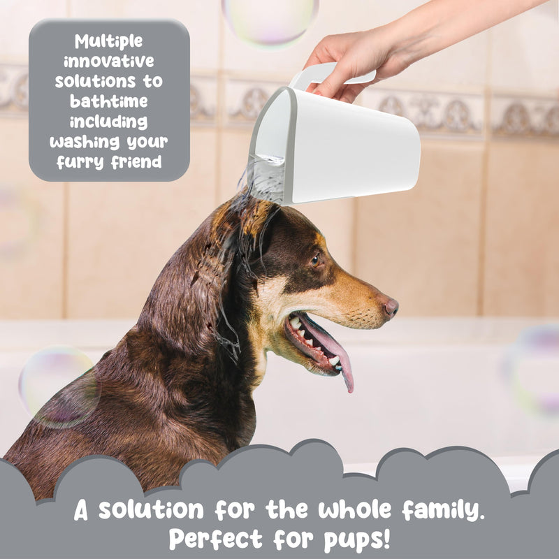 [Australia] - Shampoo Rinse Cup for Kids | Baby Bath Pail | Tear Free Baby Rinser Pail White/Gray 