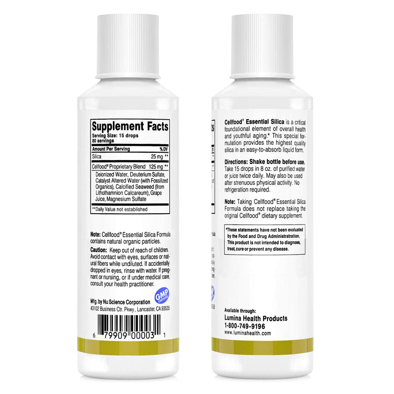 [Australia] - Cellfood Essential Silica Anti-Aging Formula, 4 fl oz, 2 Pack - Supports Healthy Bones, Joints, Hair, Skin, Nails, Teeth & Gums - Easy to Absorb - Gluten Free, Thiaminase Free, Non-GMO - 80-Day Supply Unflavored 4 Fl Oz (Pack of 2) 