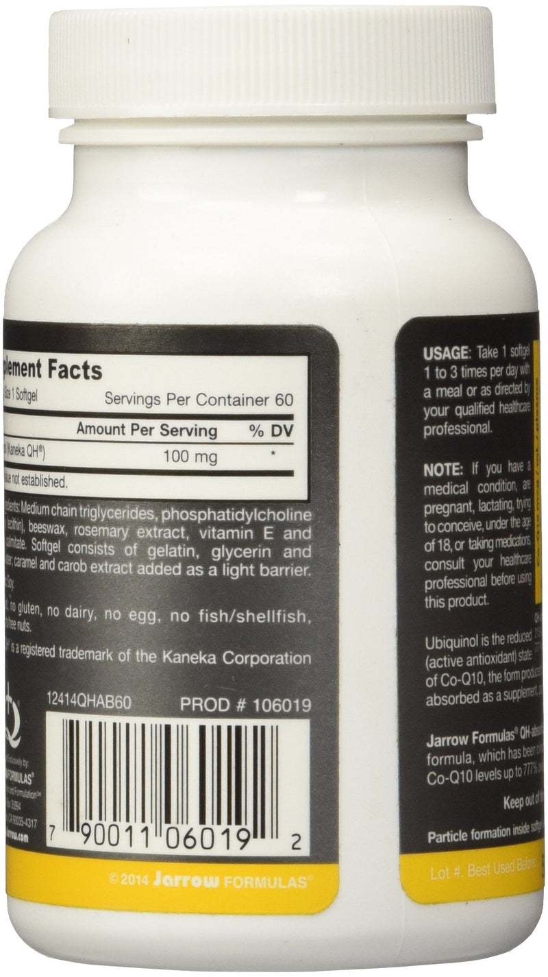 Jarrow Formulas - Qh Absorb Ubiquinol Co Q 10, 100mg, 60 softgels