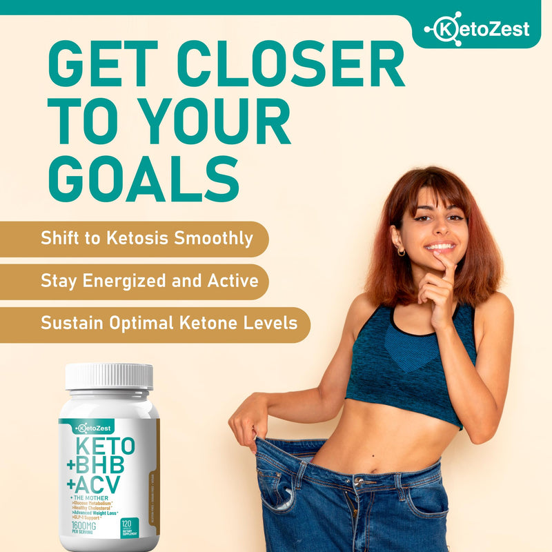 [Australia] - Keto ACV BHB Capsules 1600mg for Advanced Weight Loss & Belly Fat Burn - Organic Apple Cider Vinegar with The Mother Ketones Vegan Supplement - with Vitamin D3 Zinc Chromium for Men Women 120 Count (Pack of 1) 