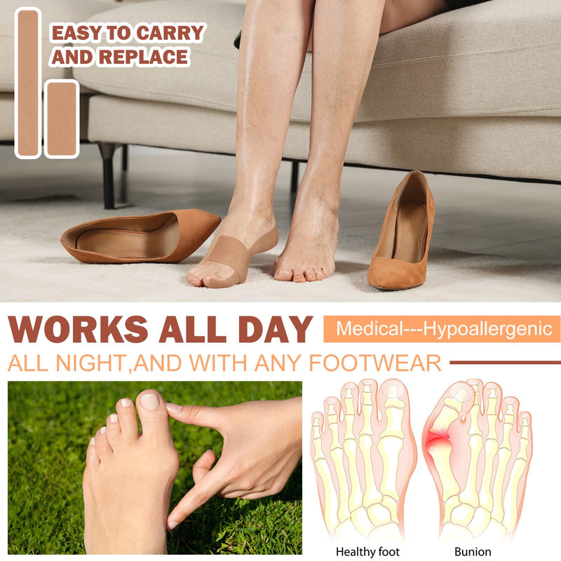 [Australia] - 200 Pcs Toe Bunion Pain Relief Tape Pre Cut Bunion Kinesiology Tape Bunion Support Bunion Correction and Pain Relief Tape Big Toe Sprains Anti Sensitive and Waterproof for Women and Men 