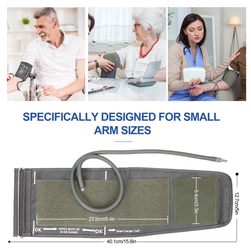 [Australia] - 5.9"-9.5" Small Blood Pressure Cuff Arm - BP Replacement Cuff for Individuals with Thin Tiny Upper Arms, 6 Size Connectors Compatible with Omron and Other Brands, Workable with Your Own Adapter 