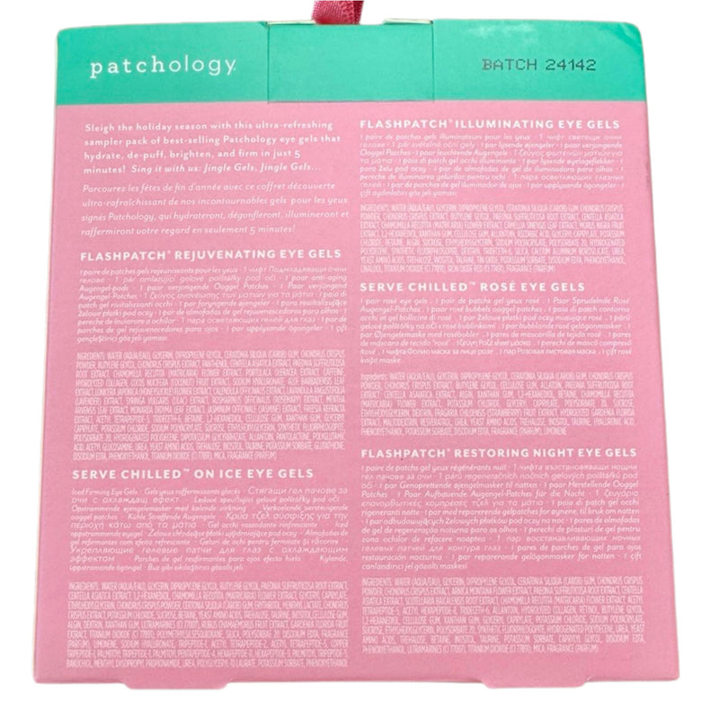 Patchology Patching All The Way Gift Set – Hydrating Gel Masks with Collagen, Retinol, Hyaluronic Acid & Vitamin C – Holiday Skincare Set with 5 Pairs for Puffy Eyes, Dark Circles & Fine Lines