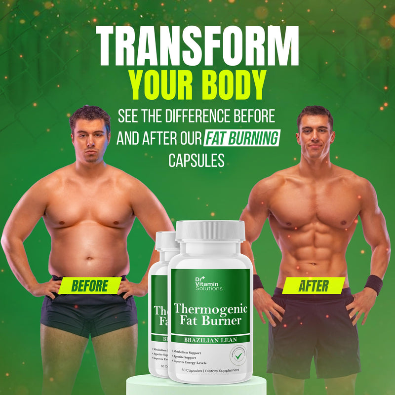 Thermogenic Fat Burner for Women and Men - Appetite Suppressant for Weight Loss - Includes Green Tea Extracts for Bloat Relief - Metabolism Booster - Pack of 2 60 Count (Pack of 2)