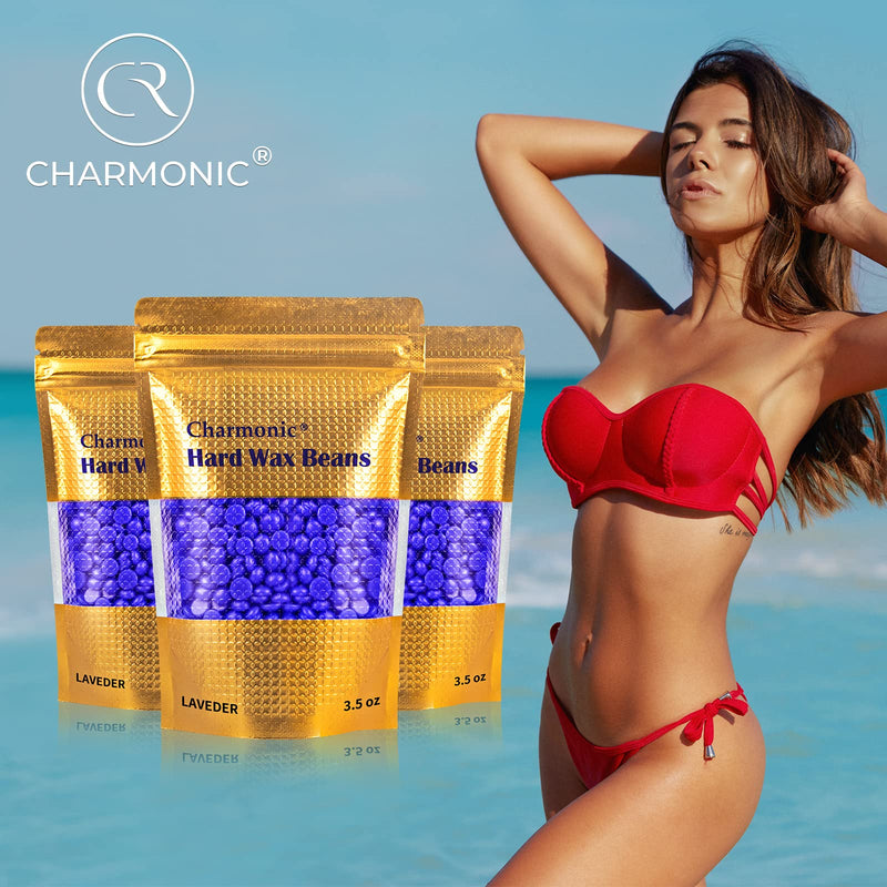 [Australia] - 17.5 Oz Charmonic Hard Body Hair Removal Wax Beads, European Lavender Depilatory Wax for Women and Men (500g/1.1 lb) 
