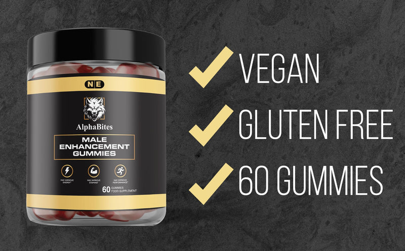Alpha Bites Male Performance Gummies, 60 Count, Food Supplement optimised for Men