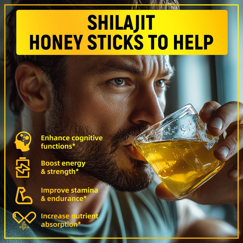 [Australia] - 30PCS Men's Strong Himalayan Shilajit Honey Sticks with Organic Saffron,85+Trace Minerals,75%+ Fulvic Acid,Enhance Cognitive Functions Boost Energy&Strength 