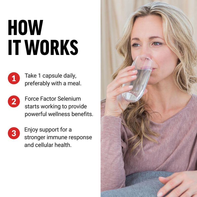 [Australia] - Force Factor Selenium Immune Support Supplement, Selenium 200mcg Capsules to Support Immune Defense, Immunity Supplement, Vegan, Non-GMO, 120 Capsules 