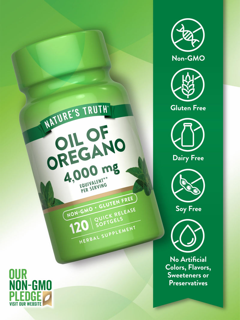 [Australia] - Nature's Truth Oil of Oregano Softgels | 4000 mg | 120 Count | Non-GMO & Gluten Free Herbal Supplement 