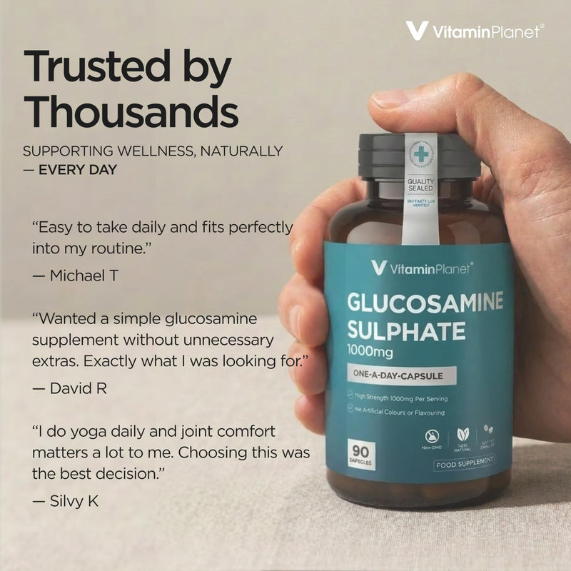 Glucosamine Sulphate 1000mg | 90 Capsules | 750mg Active Glucosamine Sulphate | Easy to Swallow | 90-Day Supply | Single Ingredient Formula | Non-GMO | GMP Manufactured