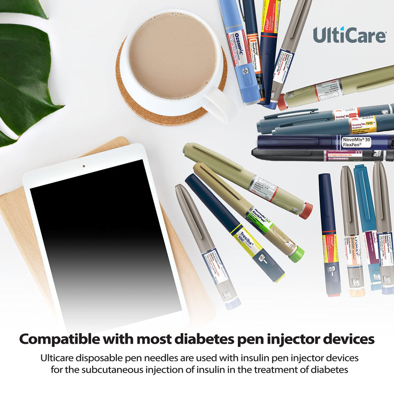 [Australia] - UltiCare Pen Needles 4mm (5/32”) x 32G Micro, 100 Count: for At-Home Insulin Injections, Compatible with Most Pen Injector Devices 