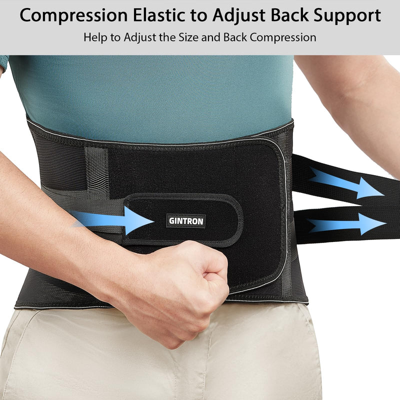 [Australia] - Back Brace for Lower Back Pain Relief Men Women, Immediate Relief from Sciatica, Herniated Disc, Scoliosis, Breathable Back Support Brace with 3D Lumbar Support Pad for Home & Lifting At Work Large Black 