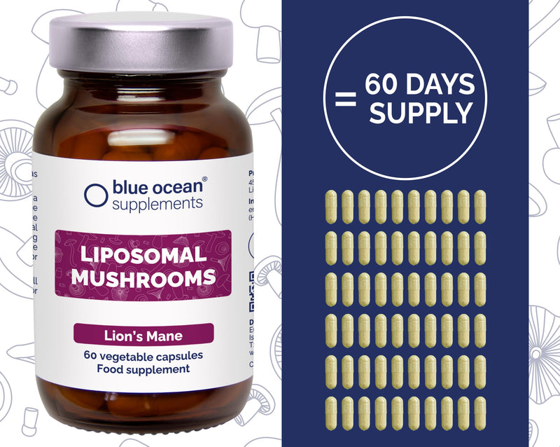 Lion’s Mane – World’s First and Only Powerful Liposomal Mushroom Technology – 60 Capsules – 60 Days’ Supply – Take 1 Per Day – Vegan – Gluten Free