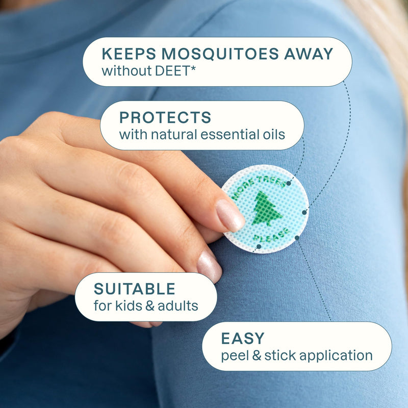 [Australia] - Cliganic Mosquito Repellent Stickers (90 Pack) - Camping Patches for Kids & Adults, Natural DEET-Free, Essential Oil Infused 90 Count (Pack of 1) 