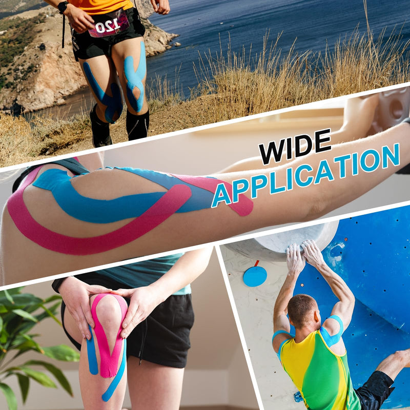 [Australia] - PATIKIL 5.5 Yard x 3 Inch Kinesiology Tape, 3 Roll Adhesive Cotton Sports Muscle Support Tapes Waterproof Elastic Tape for Knee Ankle Wrist Shoulder, Black 