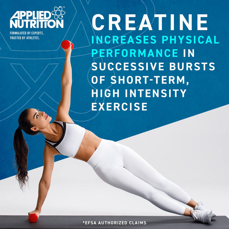 Applied Nutrition Creatine + 700ml Shaker | Creatine Monohydrate Micronized Powder with Flavour, Increases High-Intensity Physical Performance (250g - 50 Servings) (Strawberry & Raspberry) Strawberry & Raspberry 50 Servings (Pack of 1)